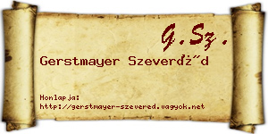 Gerstmayer Szeveréd névjegykártya